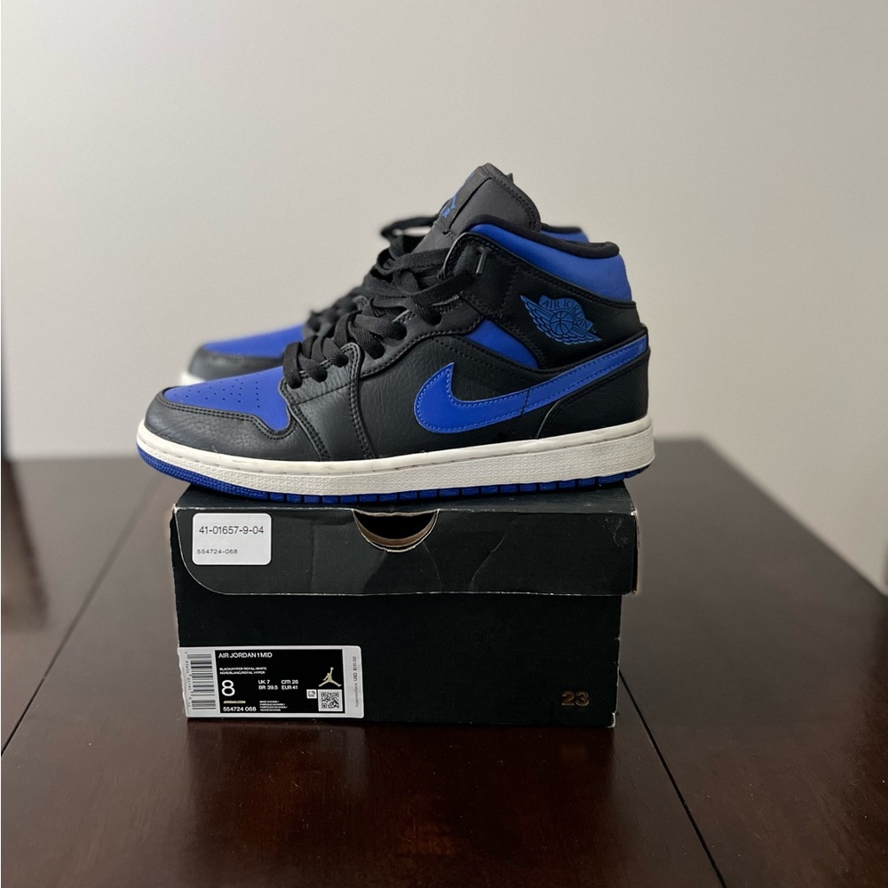 Air Jordan 1 Mid - royal blue & black.